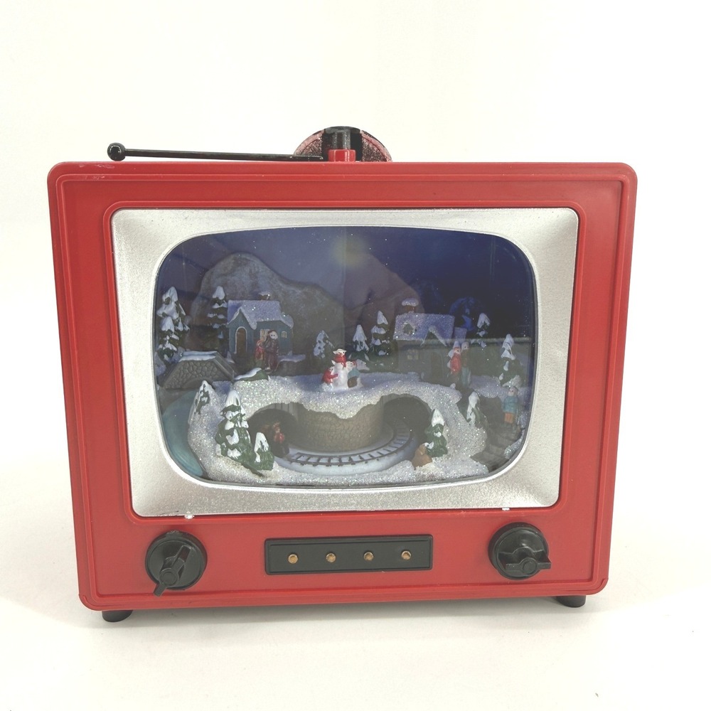 Odin parker Christmas Animated TV Village Red Retro Holiday Decor Train Scene